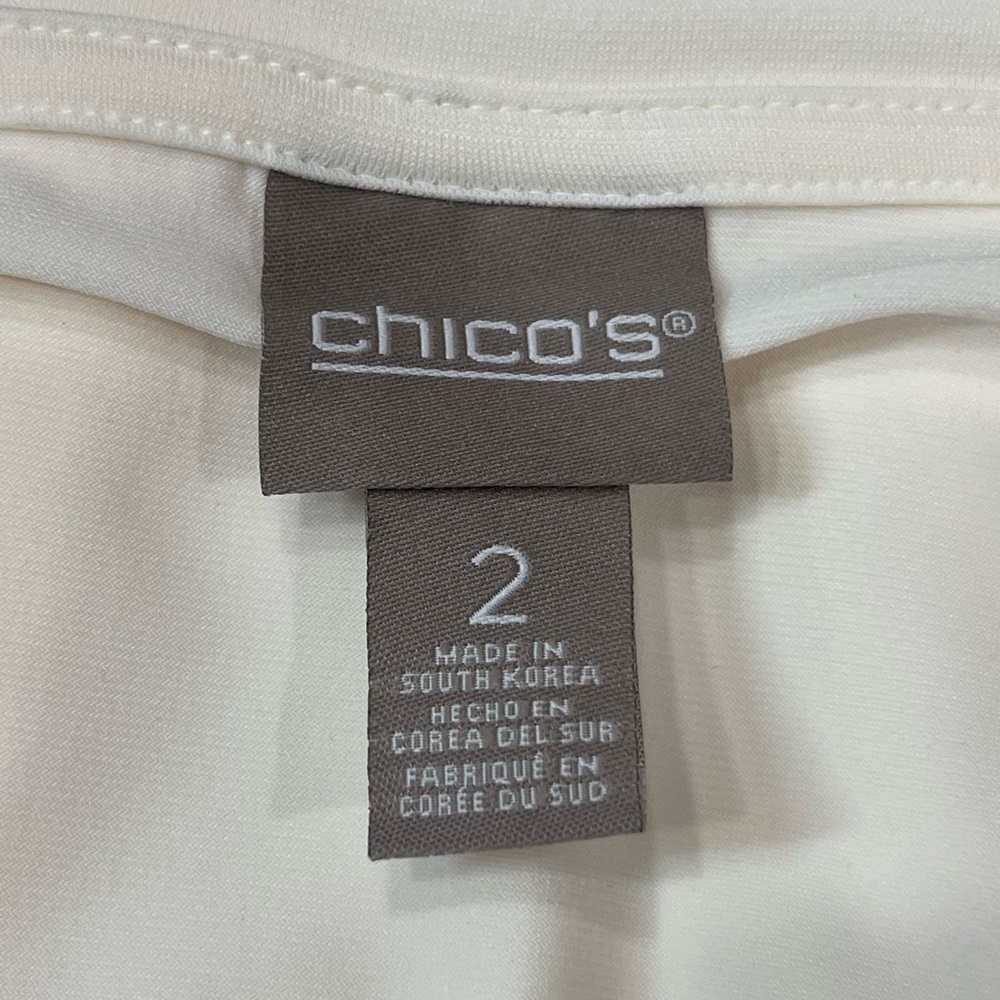 NWT Chico’s Lily Scoop Neck 3/4 Sleeve Basic Knit Top Modern Ecru Size 2 (L/12) - Picture 6 of 11